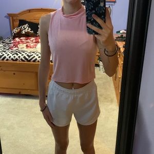 pink velvet crop top